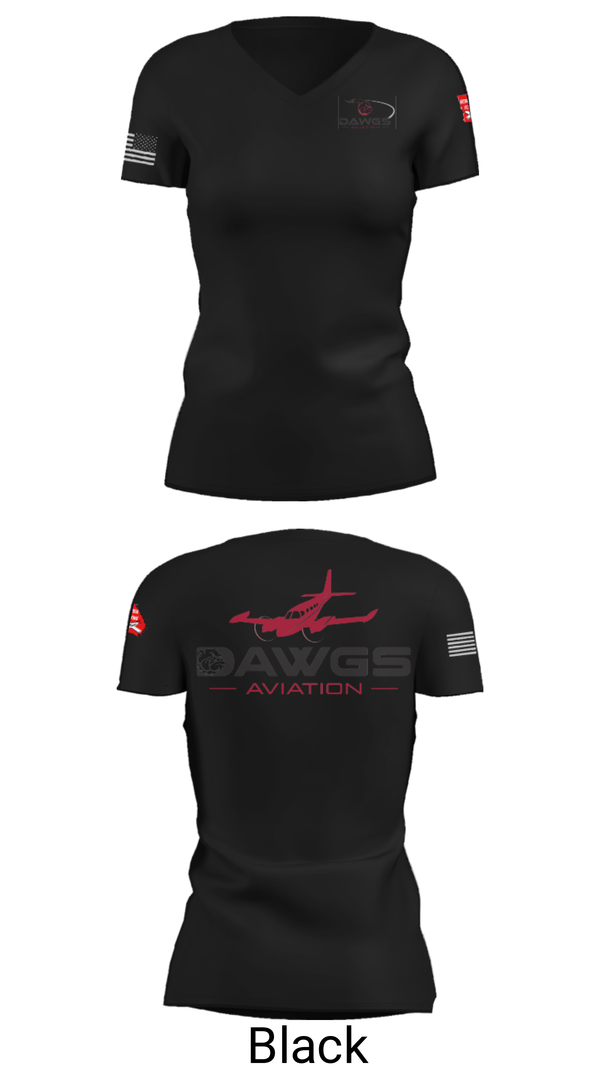 Women's Short Sleeve Vneck Shirt, Dawgs Aviation, , Teamtime, Team time, sublimation, custom sports apparel, team uniforms, spirit wear, spiritwear, sports uniforms, custom shirts, team store, custom team store, fundraiser sports, apparel fundraiser