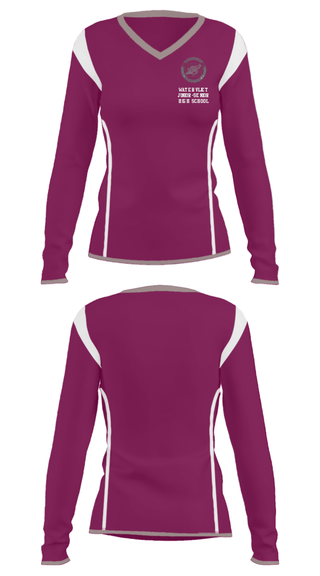 Women's Long Sleeve Vneck Shirt, Watervliet Junior-Senior High School, Spirit Store, Teamtime, Team time, sublimation, custom sports apparel, team uniforms, spirit wear, spiritwear, sports uniforms, custom shirts, team store, custom team store, fundraiser sports, apparel fundraiser