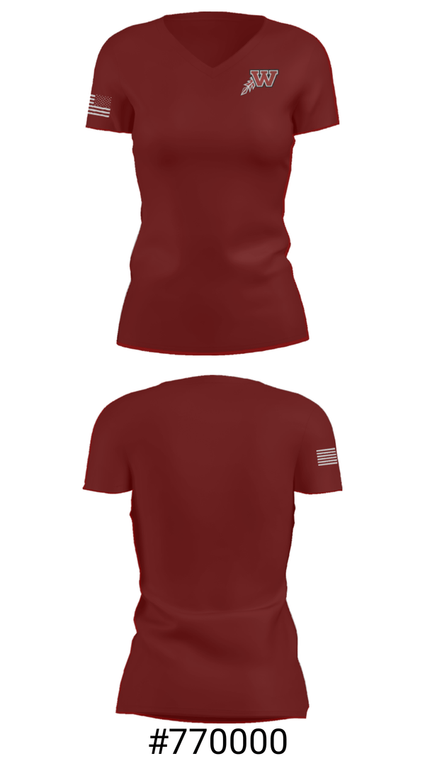 Women's Short Sleeve Vneck Shirt, Waterloo West High School Basketball, Women's Basketball, Teamtime, Team time, sublimation, custom sports apparel, team uniforms, spirit wear, spiritwear, sports uniforms, custom shirts, team store, custom team store, fundraiser sports, apparel fundraiser