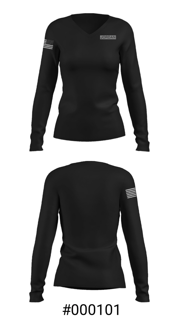 Women's Long Sleeve Vneck Shirt, Jordan Pest Management, , Teamtime, Team time, sublimation, custom sports apparel, team uniforms, spirit wear, spiritwear, sports uniforms, custom shirts, team store, custom team store, fundraiser sports, apparel fundraiser