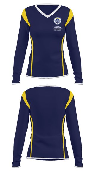 Women's Long Sleeve Vneck Shirt, Coastal Washington County Institute Of Technology, Spirit Store, Teamtime, Team time, sublimation, custom sports apparel, team uniforms, spirit wear, spiritwear, sports uniforms, custom shirts, team store, custom team store, fundraiser sports, apparel fundraiser