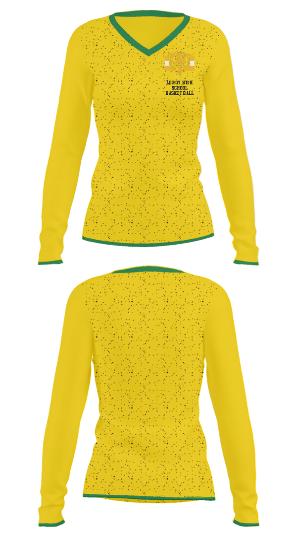Women's Long Sleeve Vneck Shirt, Leroy High School Basketball, Women's Basketball, Teamtime, Team time, sublimation, custom sports apparel, team uniforms, spirit wear, spiritwear, sports uniforms, custom shirts, team store, custom team store, fundraiser sports, apparel fundraiser