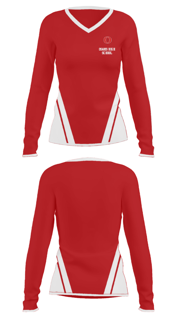 Women's Long Sleeve Vneck Shirt, Osakis High School, Spirit Store, Teamtime, Team time, sublimation, custom sports apparel, team uniforms, spirit wear, spiritwear, sports uniforms, custom shirts, team store, custom team store, fundraiser sports, apparel fundraiser