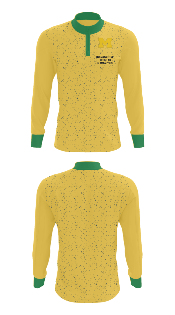 Quarter Zip Jacket, University of Michigan Gymnastics, Men's Basketball, Teamtime, Team time, sublimation, custom sports apparel, team uniforms, spirit wear, spiritwear, sports uniforms, custom shirts, team store, custom team store, fundraiser sports, apparel fundraiser