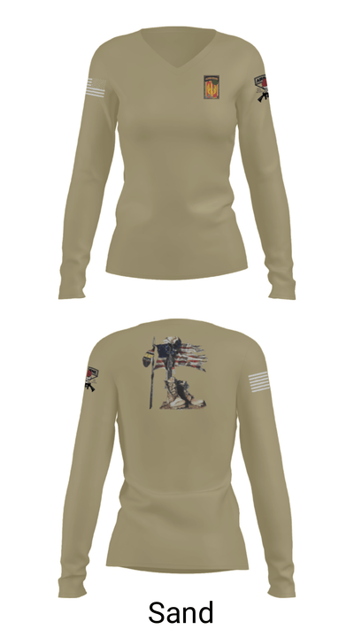 18th FA BDE Airborne 33985132 Women's Long Sleeve V-neck Shirt - 47
