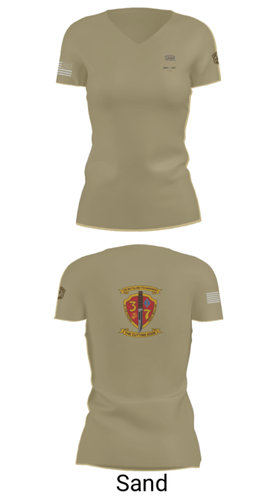 3rd. Battalion 7th. Marines 15768807 Women's Short Sleeve V-neck Shirt - 44