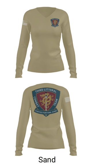 Women's Long Sleeve Vneck Shirt, , Marines, Teamtime, Team time, sublimation, custom sports apparel, team uniforms, spirit wear, spiritwear, sports uniforms, custom shirts, team store, custom team store, fundraiser sports, apparel fundraiser