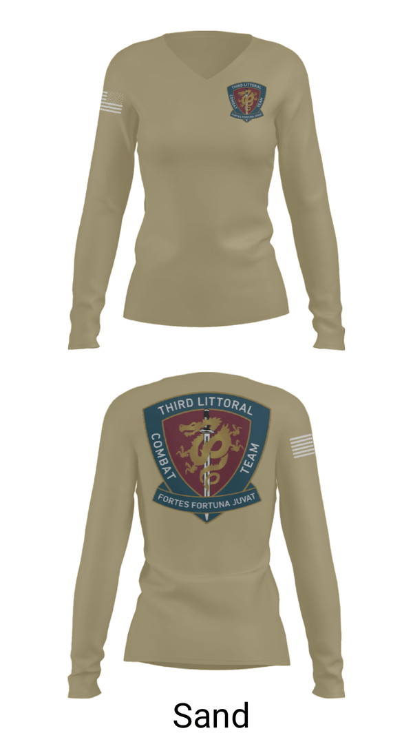 Women's Long Sleeve Vneck Shirt, , Marines, Teamtime, Team time, sublimation, custom sports apparel, team uniforms, spirit wear, spiritwear, sports uniforms, custom shirts, team store, custom team store, fundraiser sports, apparel fundraiser