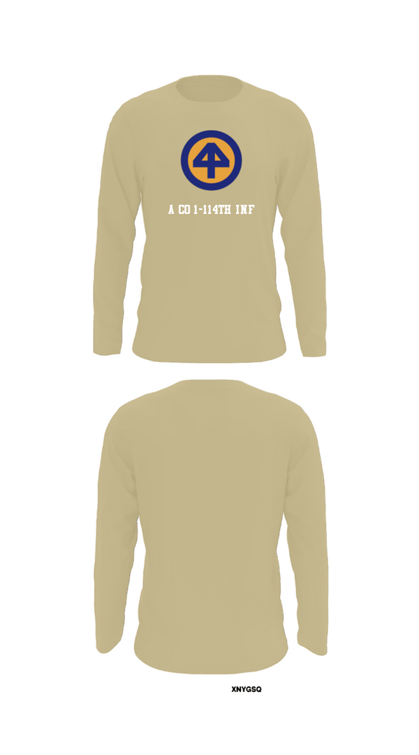 Long Sleeve Performance Shirt, A Co 1/1-114thA Co 1-114th INF, Army, Teamtime, Team time, sublimation, custom sports apparel, team uniforms, spirit wear, spiritwear, sports uniforms, custom shirts, team store, custom team store, fundraiser sports, apparel fundraiser