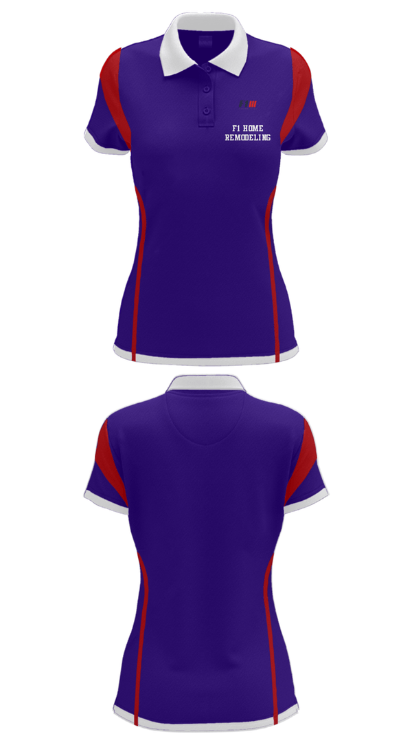 Women's Short Sleeve Performance Polo, F1 Home Remodeling, , Teamtime, Team time, sublimation, custom sports apparel, team uniforms, spirit wear, spiritwear, sports uniforms, custom shirts, team store, custom team store, fundraiser sports, apparel fundraiser