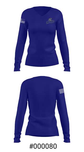 Women's Long Sleeve Vneck Shirt, Northwest Area High School, Spirit Store, Teamtime, Team time, sublimation, custom sports apparel, team uniforms, spirit wear, spiritwear, sports uniforms, custom shirts, team store, custom team store, fundraiser sports, apparel fundraiser