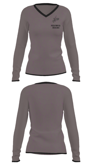 Women's Long Sleeve Vneck Shirt, Pecatonica Indians, Men's Basketball, Teamtime, Team time, sublimation, custom sports apparel, team uniforms, spirit wear, spiritwear, sports uniforms, custom shirts, team store, custom team store, fundraiser sports, apparel fundraiser