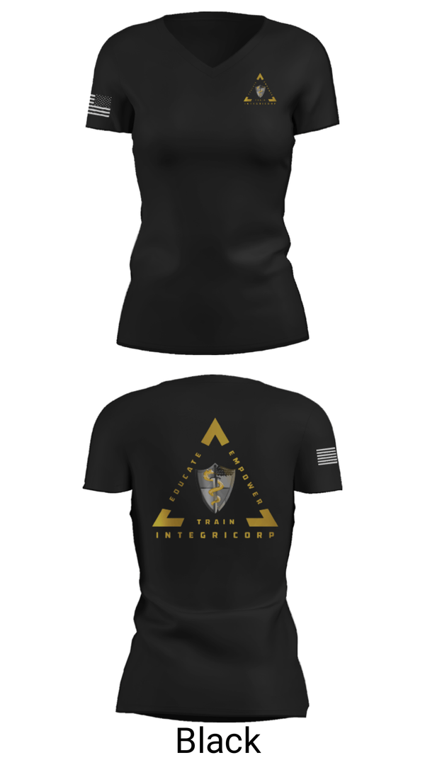 Women's Short Sleeve Vneck Shirt, IntegriCorp, , Teamtime, Team time, sublimation, custom sports apparel, team uniforms, spirit wear, spiritwear, sports uniforms, custom shirts, team store, custom team store, fundraiser sports, apparel fundraiser