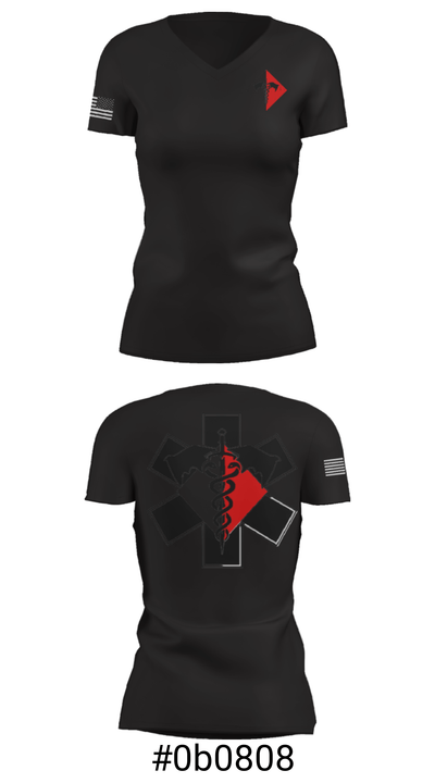 307th Medics 69478986 Women's Short Sleeve V-neck Shirt - 4