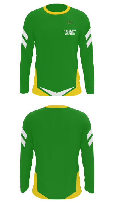Placer High School Swimming 13359806 Long Sleeve Performance Shirt - 32