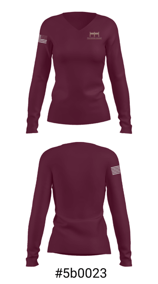 Women's Long Sleeve Vneck Shirt, The Bridge Academy, Spirit Store, Teamtime, Team time, sublimation, custom sports apparel, team uniforms, spirit wear, spiritwear, sports uniforms, custom shirts, team store, custom team store, fundraiser sports, apparel fundraiser