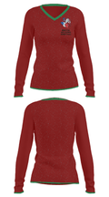 Industrial High School Basketball 65096884 Women's Long Sleeve V-neck Shirt - 34