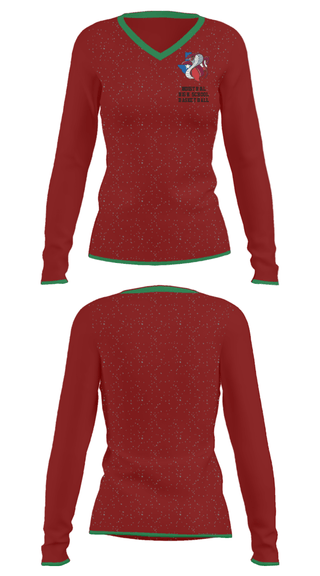 Women's Long Sleeve Vneck Shirt, Industrial High School Basketball, Women's Basketball, Teamtime, Team time, sublimation, custom sports apparel, team uniforms, spirit wear, spiritwear, sports uniforms, custom shirts, team store, custom team store, fundraiser sports, apparel fundraiser