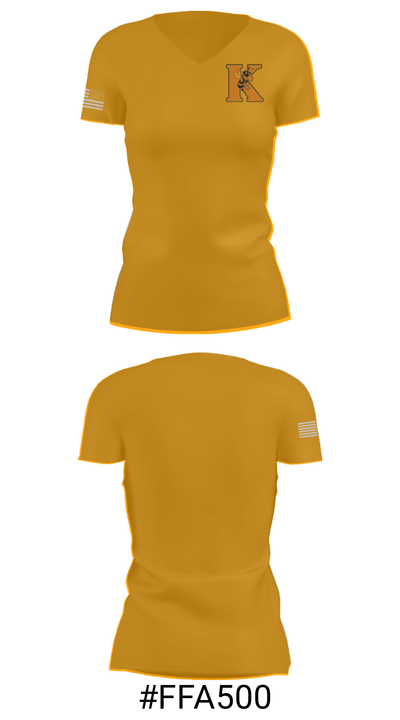 Kemp High School Basketball 64053047 Women's Short Sleeve V-neck Shirt - 21