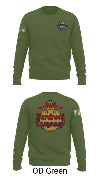 Crew Neck Sweatshirt, Hardrock Company, Army, Teamtime, Team time, sublimation, custom sports apparel, team uniforms, spirit wear, spiritwear, sports uniforms, custom shirts, team store, custom team store, fundraiser sports, apparel fundraiser