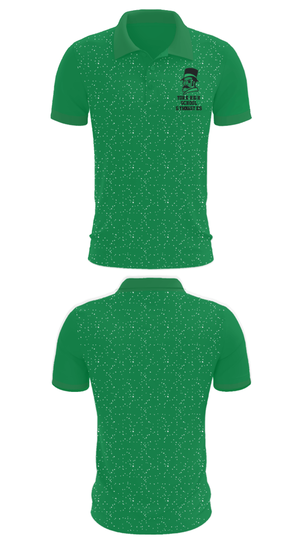 Short Sleeve Performance Polo, York High School Gymnastics, Spirit Store, Teamtime, Team time, sublimation, custom sports apparel, team uniforms, spirit wear, spiritwear, sports uniforms, custom shirts, team store, custom team store, fundraiser sports, apparel fundraiser