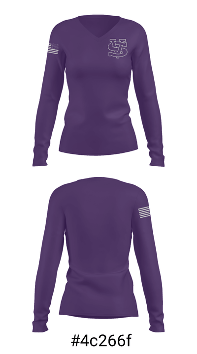 Swan Valley High School Ice Hockey 27287577 Women's Long Sleeve V-neck Shirt - 20