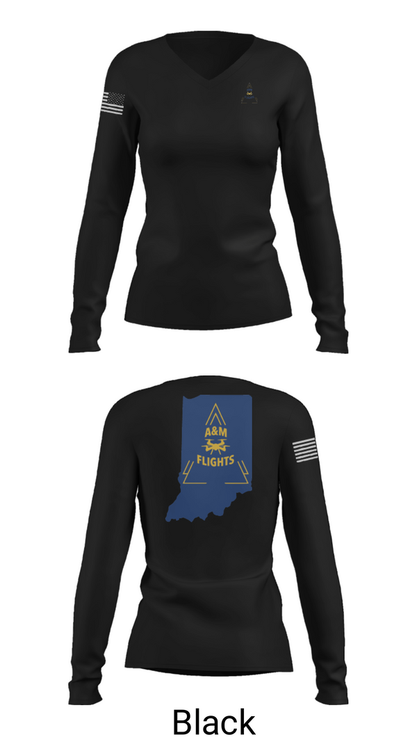Women's Long Sleeve Vneck Shirt, A&M FLIGHTS, , Teamtime, Team time, sublimation, custom sports apparel, team uniforms, spirit wear, spiritwear, sports uniforms, custom shirts, team store, custom team store, fundraiser sports, apparel fundraiser