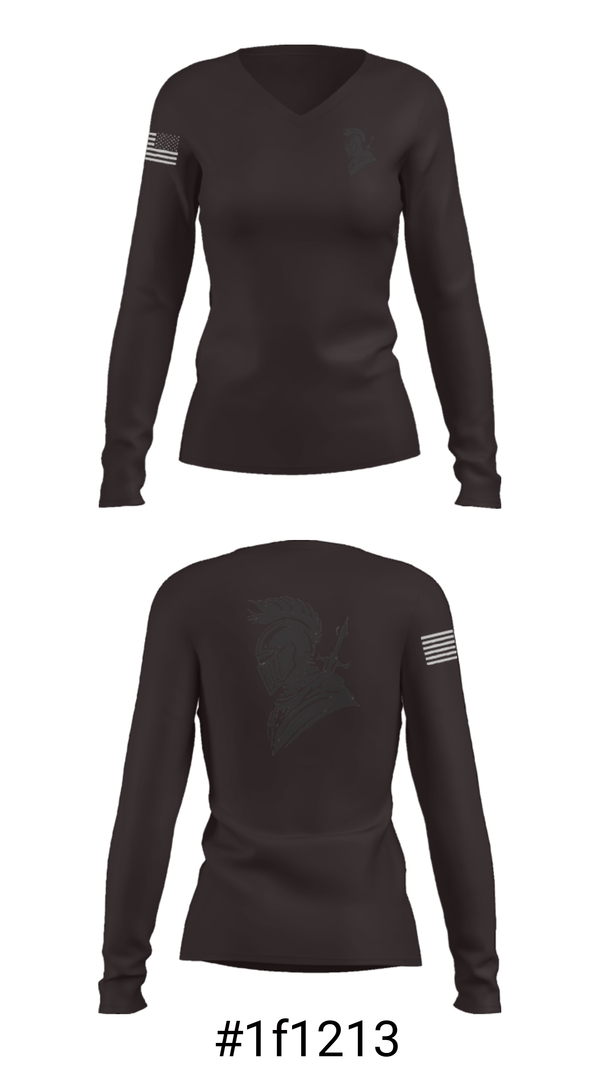 Women's Long Sleeve Vneck Shirt, Knights, Wrestling, Teamtime, Team time, sublimation, custom sports apparel, team uniforms, spirit wear, spiritwear, sports uniforms, custom shirts, team store, custom team store, fundraiser sports, apparel fundraiser