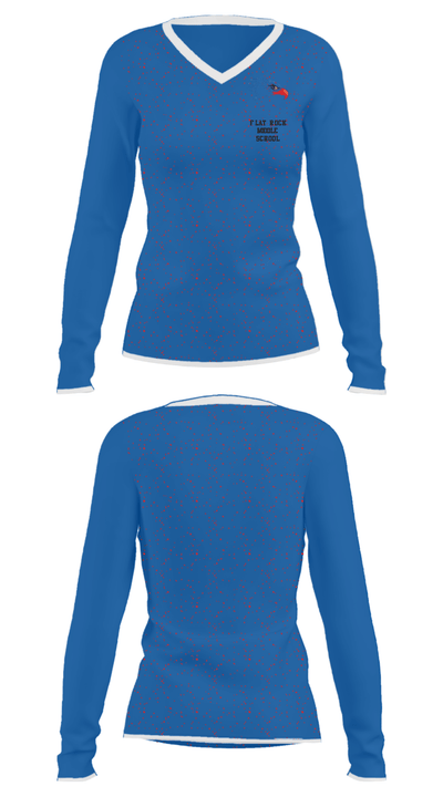 Flat Rock Middle School 74321004 Women's Long Sleeve V-neck Shirt - 33