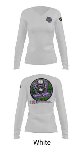 Women's Long Sleeve Vneck Shirt, Silverback Graphix, , Teamtime, Team time, sublimation, custom sports apparel, team uniforms, spirit wear, spiritwear, sports uniforms, custom shirts, team store, custom team store, fundraiser sports, apparel fundraiser