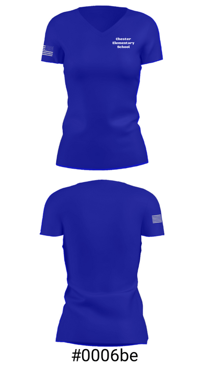 Chester Elementary School 65303922 Women's Short Sleeve V-neck Shirt - 21