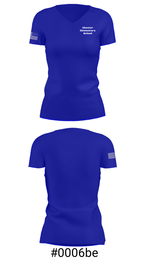 Women's Short Sleeve Vneck Shirt, Chester Elementary School, Spirit Store, Teamtime, Team time, sublimation, custom sports apparel, team uniforms, spirit wear, spiritwear, sports uniforms, custom shirts, team store, custom team store, fundraiser sports, apparel fundraiser