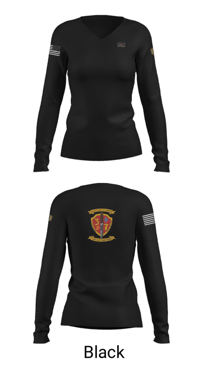 3rd. Battalion 7th. Marines 15768807 Women's Long Sleeve V-neck Shirt - 23