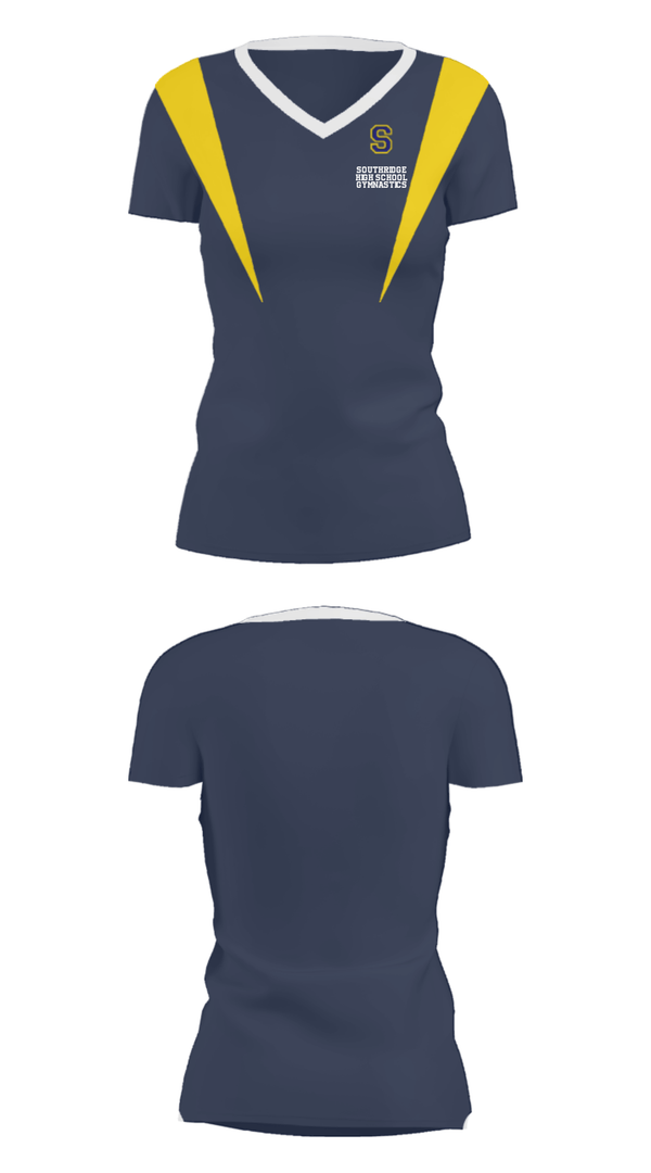 Women's Short Sleeve Vneck Shirt, Southridge High School Gymnastics, Spirit Store, Teamtime, Team time, sublimation, custom sports apparel, team uniforms, spirit wear, spiritwear, sports uniforms, custom shirts, team store, custom team store, fundraiser sports, apparel fundraiser