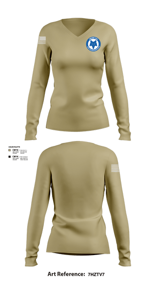 Women's Long Sleeve Vneck Shirt, 169th FW, Air Force, Teamtime, Team time, sublimation, custom sports apparel, team uniforms, spirit wear, spiritwear, sports uniforms, custom shirts, team store, custom team store, fundraiser sports, apparel fundraiser