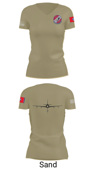 Women's Short Sleeve Vneck Shirt, 151st Air Refueling Squadron, Air Force, Teamtime, Team time, sublimation, custom sports apparel, team uniforms, spirit wear, spiritwear, sports uniforms, custom shirts, team store, custom team store, fundraiser sports, apparel fundraiser