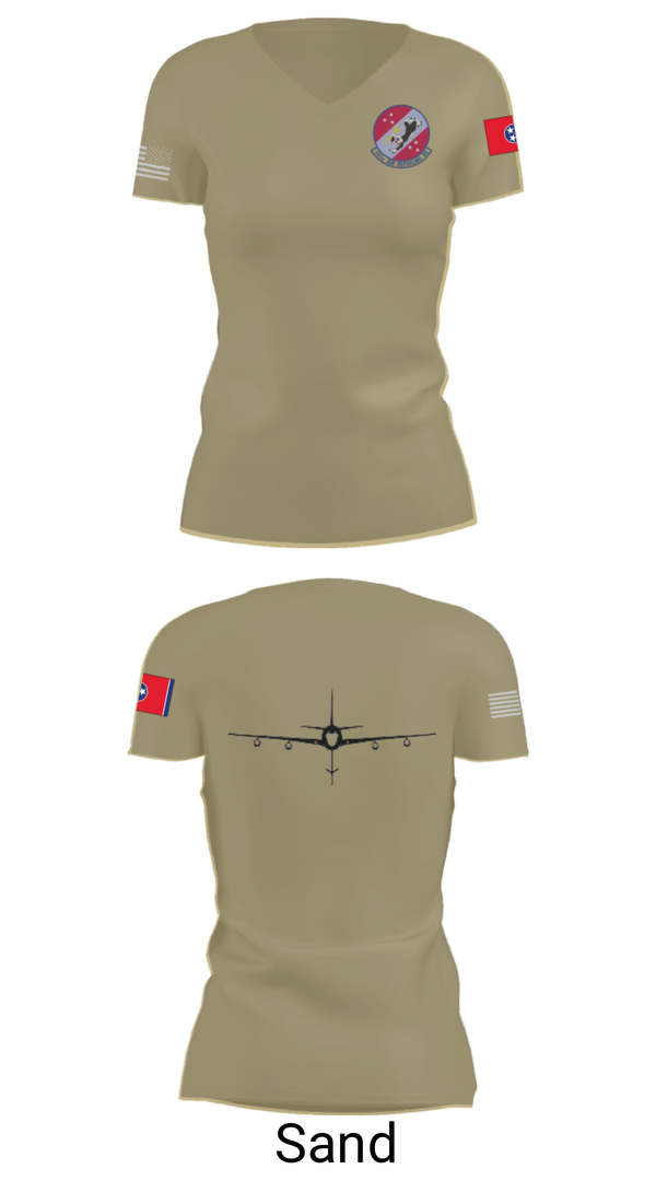 Women's Short Sleeve Vneck Shirt, 151st Air Refueling Squadron, Air Force, Teamtime, Team time, sublimation, custom sports apparel, team uniforms, spirit wear, spiritwear, sports uniforms, custom shirts, team store, custom team store, fundraiser sports, apparel fundraiser