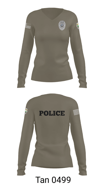 TAYLORSVILLE POLICE DEPARTMENT 5910107 Women's Long Sleeve V-neck Shirt - 39