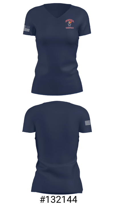 Warrington Warwick Boys Basketball Association 37732888 Women's Short Sleeve V-neck Shirt - 21