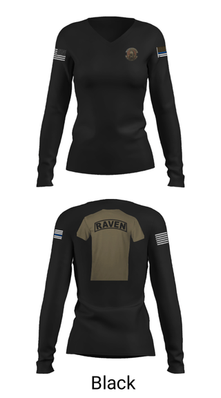 Women's Long Sleeve Vneck Shirt, , Air Force, Teamtime, Team time, sublimation, custom sports apparel, team uniforms, spirit wear, spiritwear, sports uniforms, custom shirts, team store, custom team store, fundraiser sports, apparel fundraiser