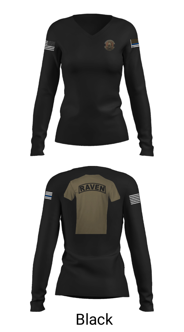 Women's Long Sleeve Vneck Shirt, , Air Force, Teamtime, Team time, sublimation, custom sports apparel, team uniforms, spirit wear, spiritwear, sports uniforms, custom shirts, team store, custom team store, fundraiser sports, apparel fundraiser