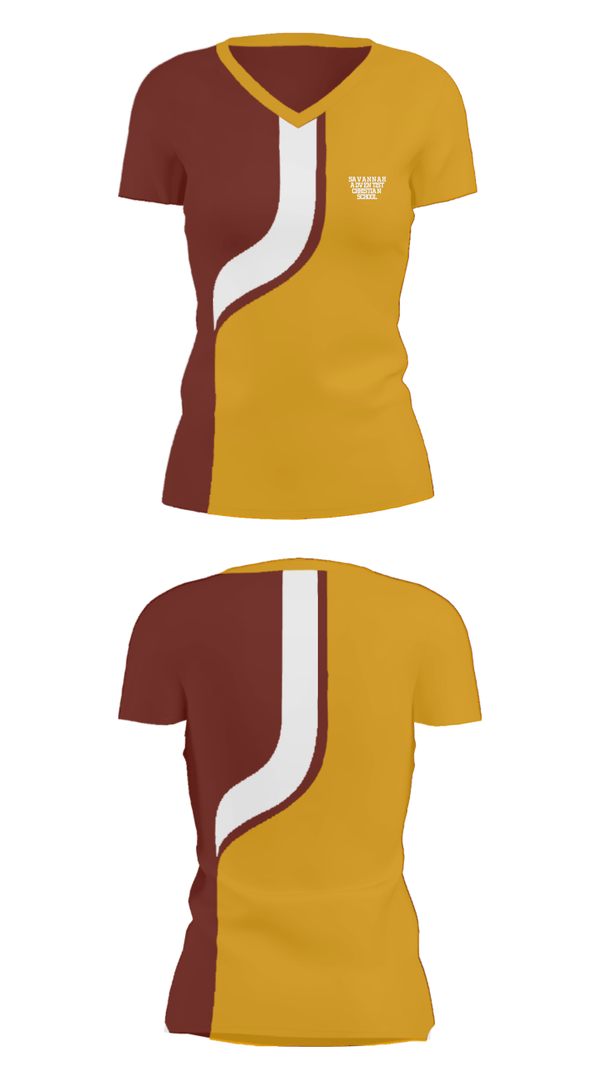 Women's Short Sleeve Vneck Shirt, Savannah Adventist Christian School, Spirit Store, Teamtime, Team time, sublimation, custom sports apparel, team uniforms, spirit wear, spiritwear, sports uniforms, custom shirts, team store, custom team store, fundraiser sports, apparel fundraiser