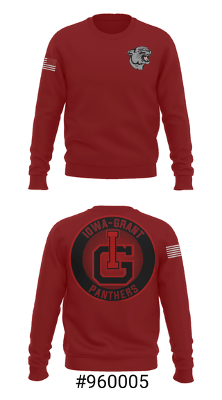 Crew Neck Sweatshirt, Iowa-Grant Elementary School, Spirit Store, Teamtime, Team time, sublimation, custom sports apparel, team uniforms, spirit wear, spiritwear, sports uniforms, custom shirts, team store, custom team store, fundraiser sports, apparel fundraiser