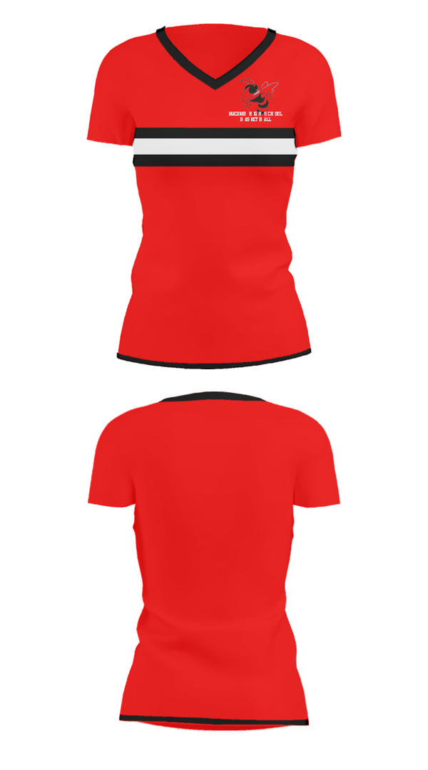 Women's Short Sleeve Vneck Shirt, Macomb High School Basketball, Men's Basketball, Teamtime, Team time, sublimation, custom sports apparel, team uniforms, spirit wear, spiritwear, sports uniforms, custom shirts, team store, custom team store, fundraiser sports, apparel fundraiser