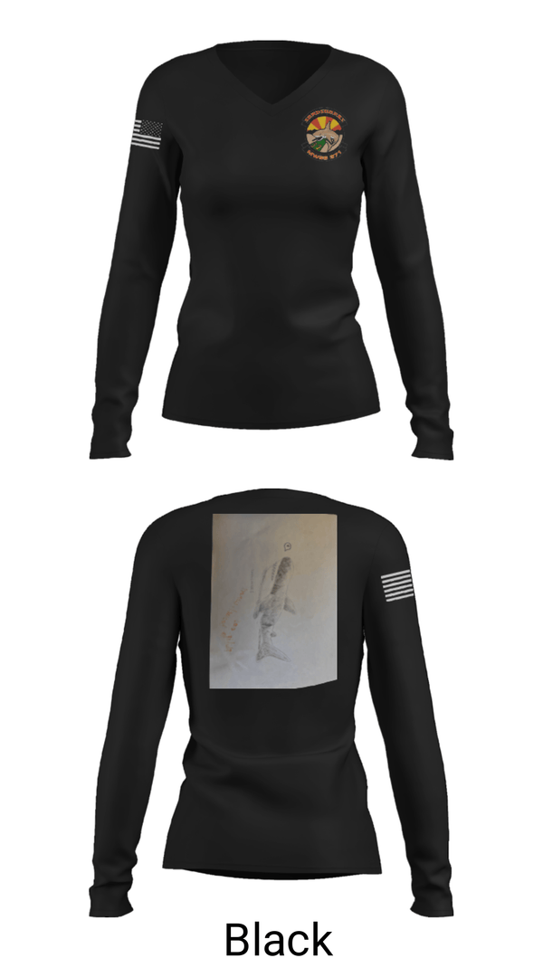 Women's Long Sleeve Vneck Shirt, , Marines, Teamtime, Team time, sublimation, custom sports apparel, team uniforms, spirit wear, spiritwear, sports uniforms, custom shirts, team store, custom team store, fundraiser sports, apparel fundraiser