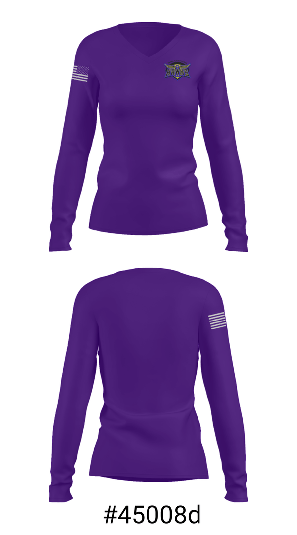 Women's Long Sleeve Vneck Shirt, Hollis Upper Elementary School, Spirit Store, Teamtime, Team time, sublimation, custom sports apparel, team uniforms, spirit wear, spiritwear, sports uniforms, custom shirts, team store, custom team store, fundraiser sports, apparel fundraiser