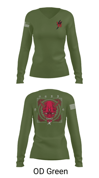 Women's Long Sleeve Vneck Shirt, 3d SGX, Marines, Teamtime, Team time, sublimation, custom sports apparel, team uniforms, spirit wear, spiritwear, sports uniforms, custom shirts, team store, custom team store, fundraiser sports, apparel fundraiser