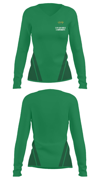 Women's Long Sleeve Vneck Shirt, Cutler Ridge Components, , Teamtime, Team time, sublimation, custom sports apparel, team uniforms, spirit wear, spiritwear, sports uniforms, custom shirts, team store, custom team store, fundraiser sports, apparel fundraiser