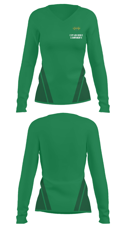 Women's Long Sleeve Vneck Shirt, Cutler Ridge Components, , Teamtime, Team time, sublimation, custom sports apparel, team uniforms, spirit wear, spiritwear, sports uniforms, custom shirts, team store, custom team store, fundraiser sports, apparel fundraiser