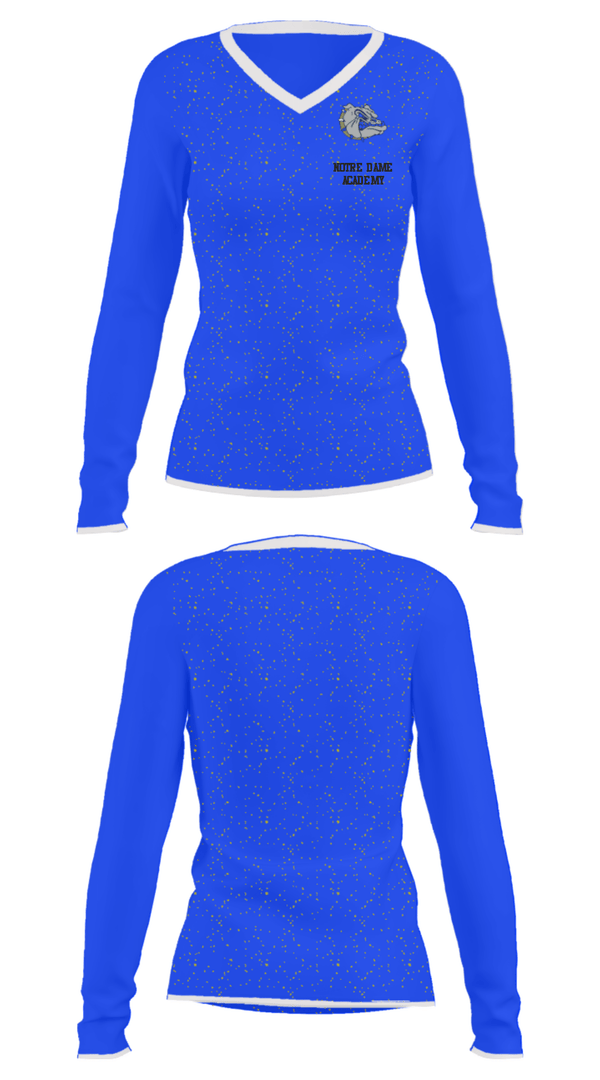 Women's Long Sleeve Vneck Shirt, Notre Dame Academy, , Teamtime, Team time, sublimation, custom sports apparel, team uniforms, spirit wear, spiritwear, sports uniforms, custom shirts, team store, custom team store, fundraiser sports, apparel fundraiser
